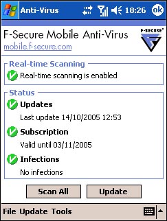 F-Secure Mobile Anti-Virus, PocketPC (2003/2003SE)
